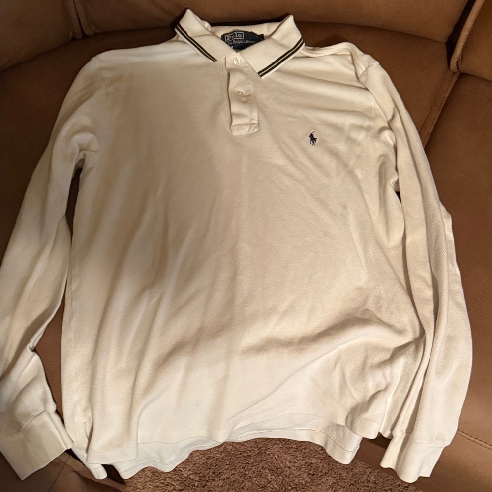 Polo by Ralph Lauren Men's White Long Sleeve Polo Shirt